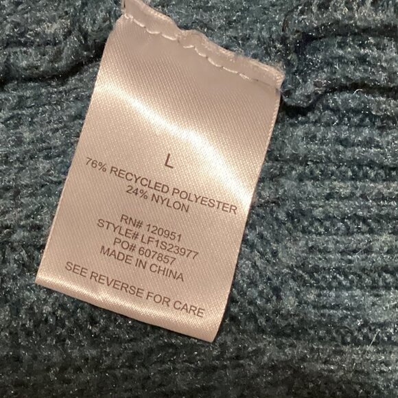 Olive + Oak Men's Cable Knit Sweater Size L / XL Stretchy Grandad Style V-Neck - Picture 6 of 6